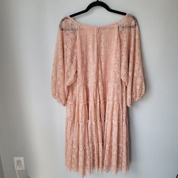 Johnny Was Jade Chelly Tiered Embroidered Dress, Size XLarge, Color Clay - Picture 10 of 14